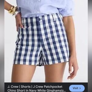 J. Crew Blue and White Checkered Women's Shorts